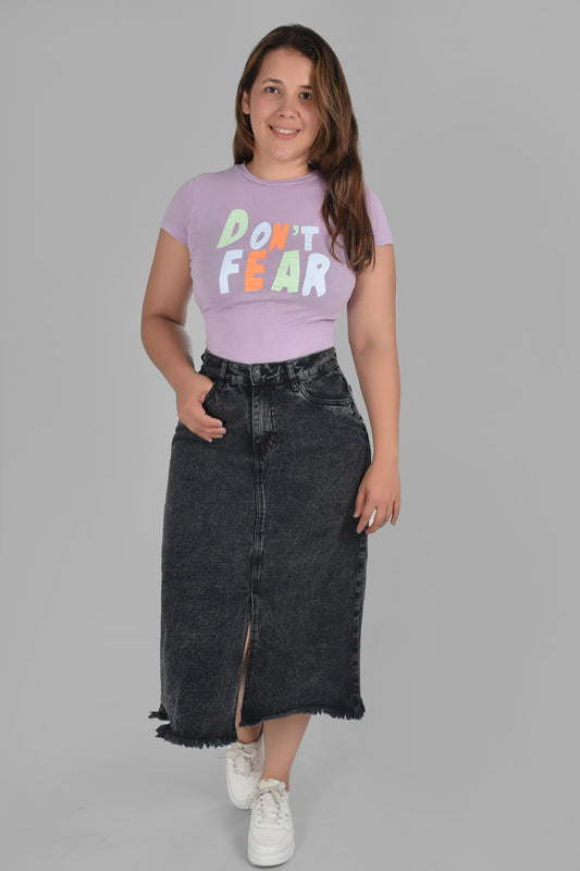 FALDA DAMA COLOR MIDI REF 562 NEGRO