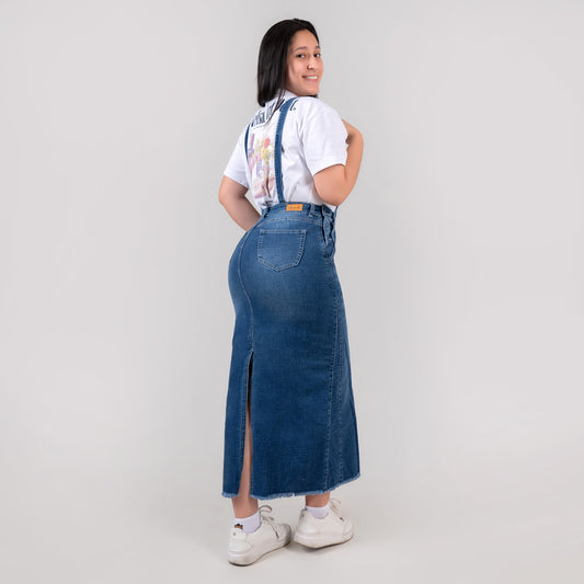OVEROL FALDA EN DENIM PARA DAMA REF 343