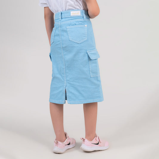 FALDA AZUL CLARO PARA NIÑAS DENIM COLOR REF 504