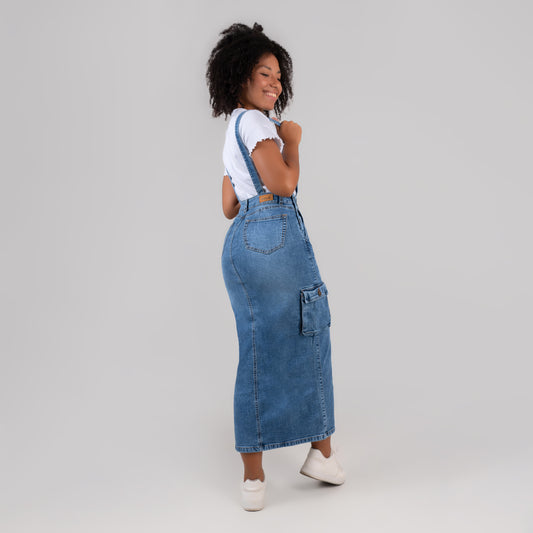 OVEROL FALDA EN DENIM PARA DAMA REF 344