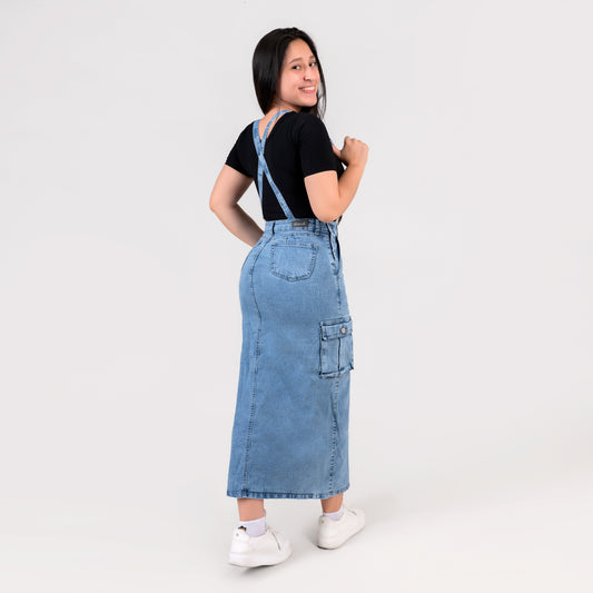 OVEROL FALDA JEANS AZUL REF 346