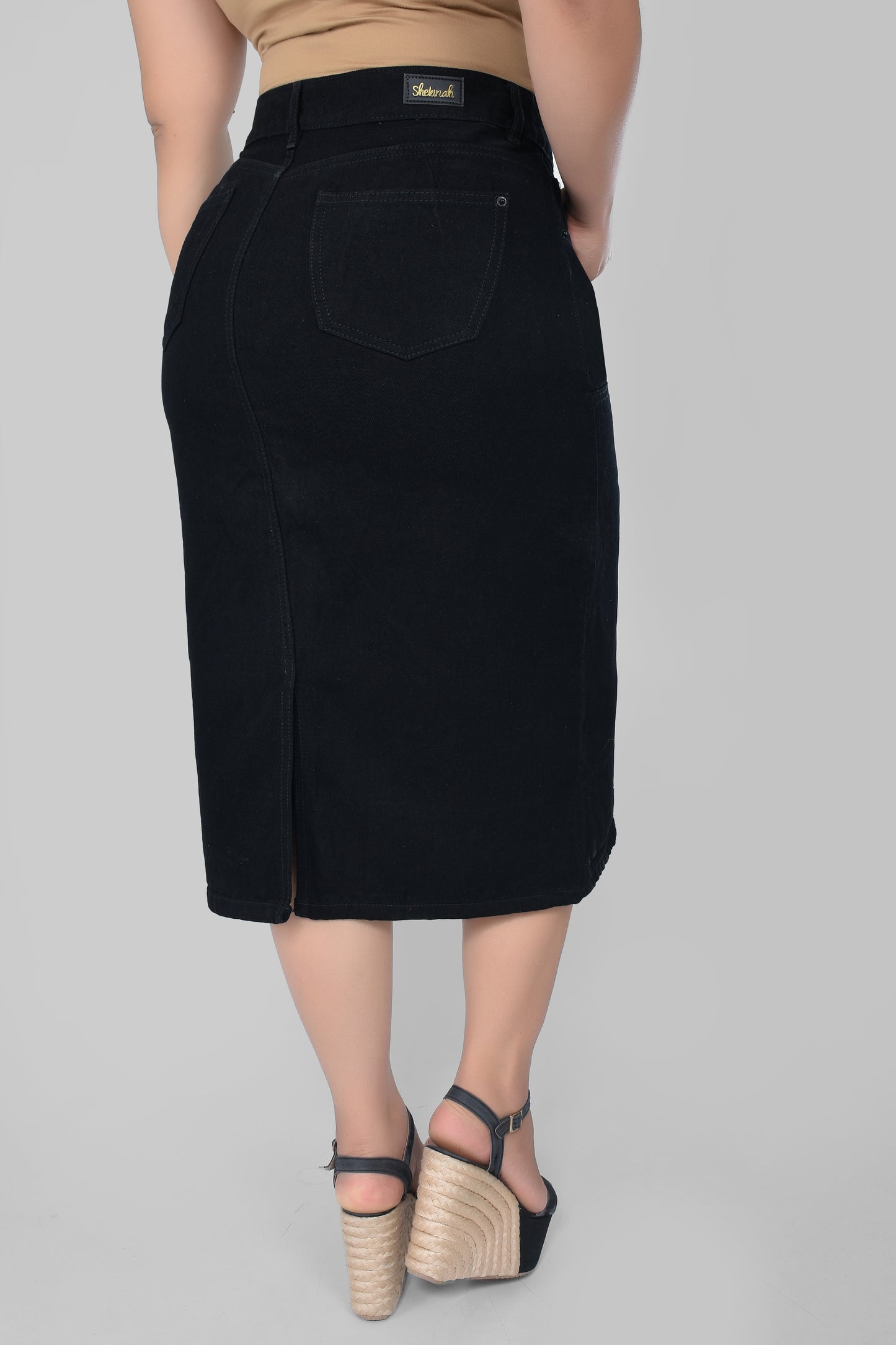 FALDA DAMA COLOR MIDI REF NEGRO