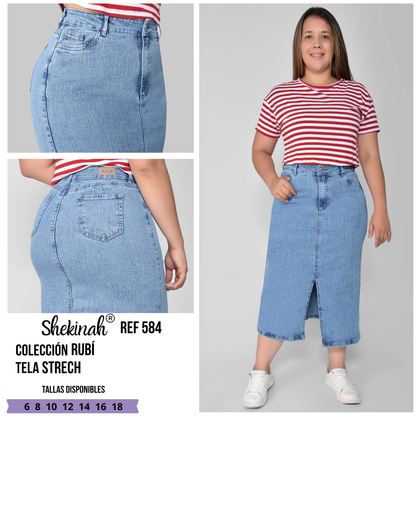 FALDA DAMA DENIM MAXI REF584