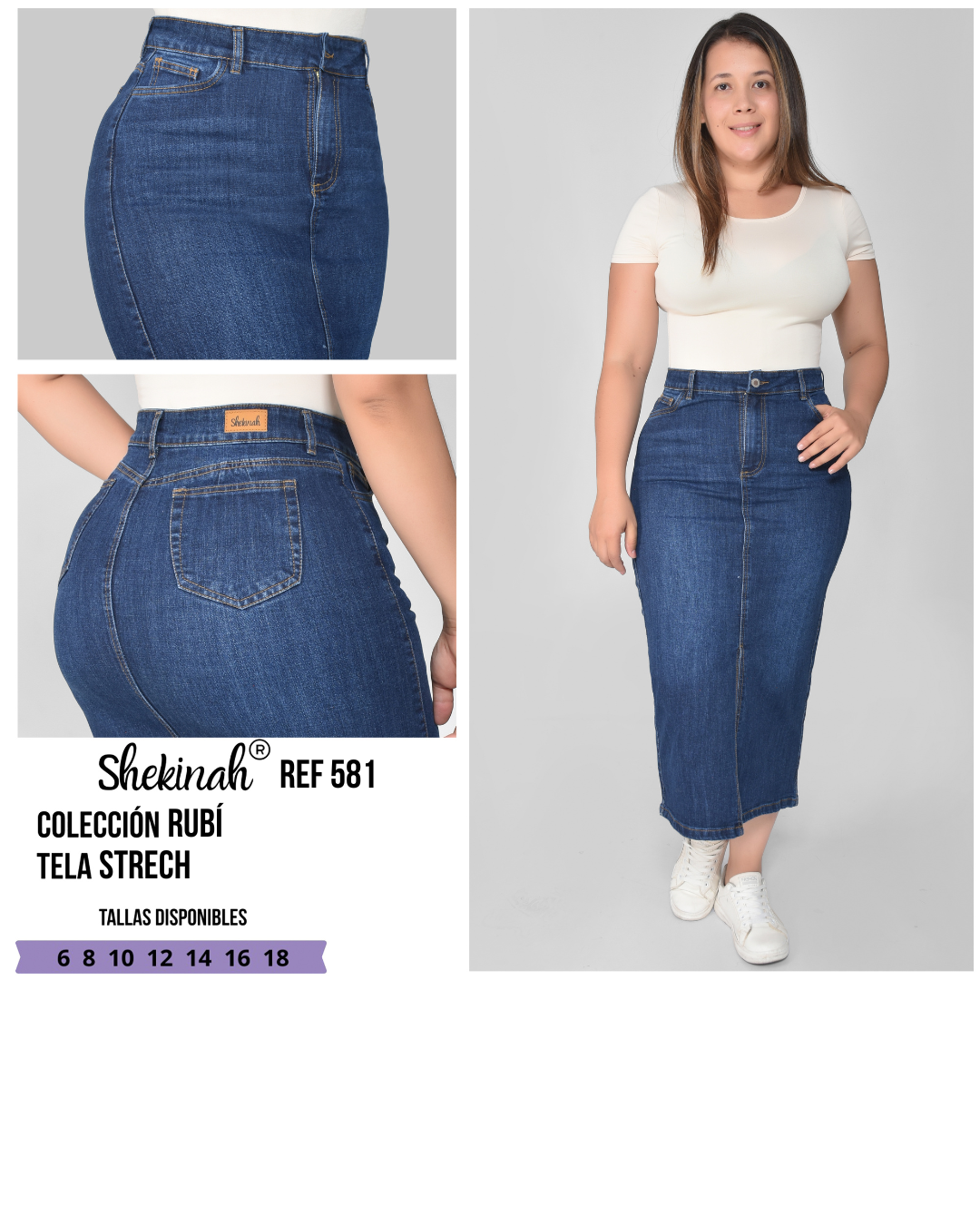 FALDA DAMA DENIM MAXI REF581