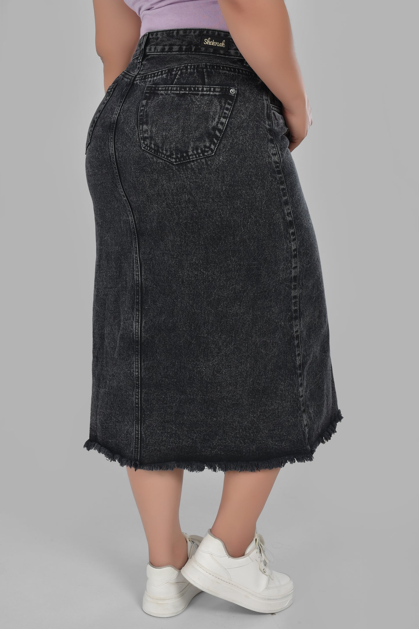 FALDA DAMA COLOR MIDI REF 562 NEGRO