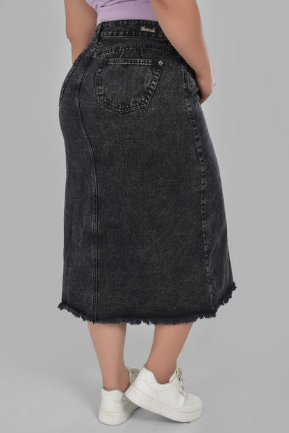 FALDA DAMA COLOR MIDI REF 562 NEGRO