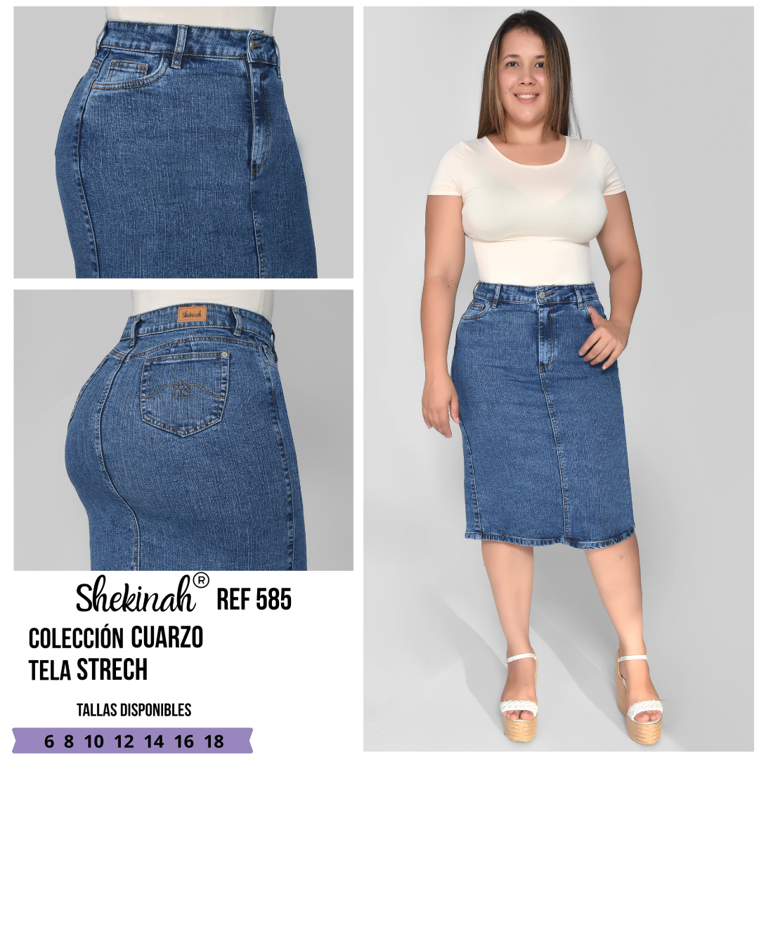 FALDA DAMA DENIM MAXI REF585 CUARZO