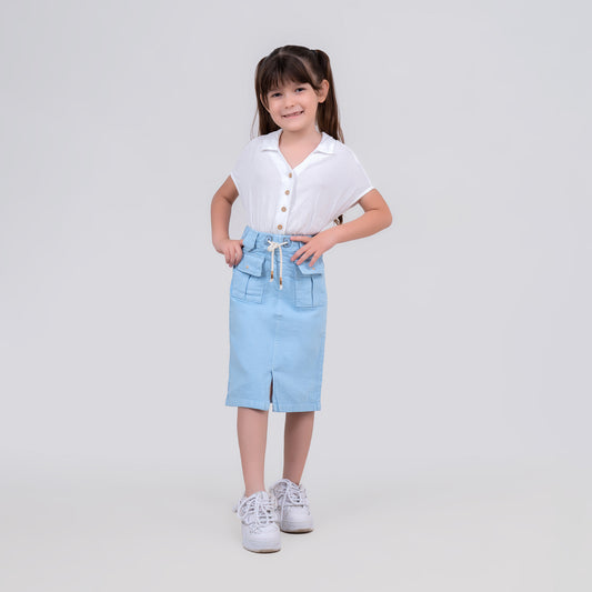FALDA AZUL PARA NIÑAS DENIM COLOR REF 507