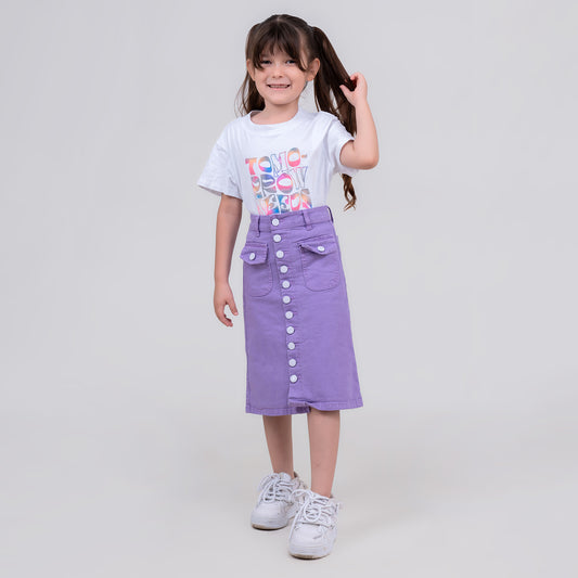 FALDA LILA PARA NIÑAS DENIM COLOR REF 510