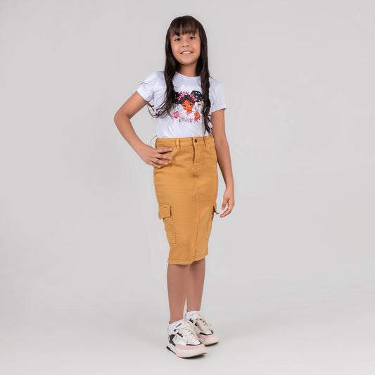FALDA MOSTAZA PARA NIÑAS DENIM COLOR REF 505